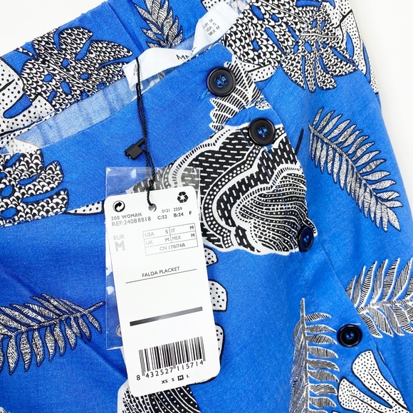 Mango Flowing A Line Skirt Printed Tropical S - Picture 9 of 13